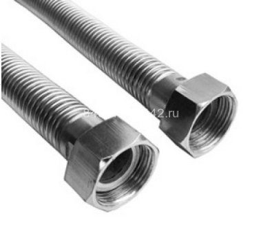 Сильфонная подводка для 1/2"х 0,5-1 м в/в. накидная гайка, растягивающаяся 